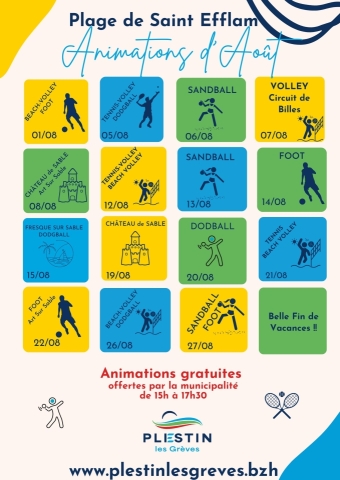 Animations de l'été à la Plage de Saint Efflam 
